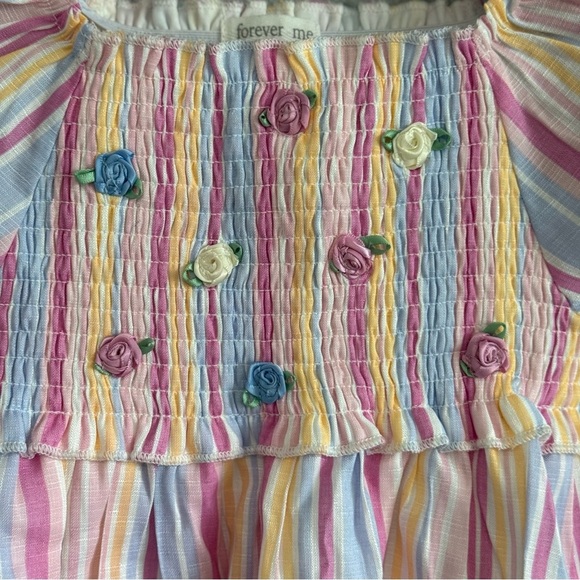 Forever me Smocked Dress Size‎ 5 EUC Rosette Detail - Picture 2 of 4